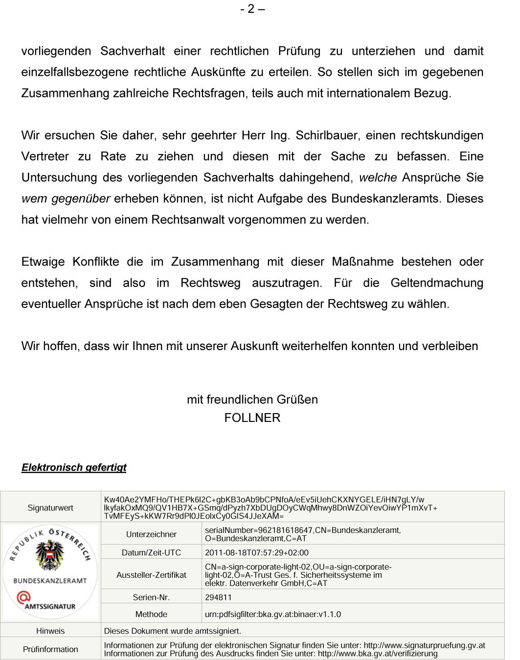 Bundeskanzleramt Österreich, Bundeskanzleramt, Bürgerinnenservice, Bürgerservice, Leiter, MR Dr. Ludwig Follner, Ballhausplatz 2, 1014 Wien