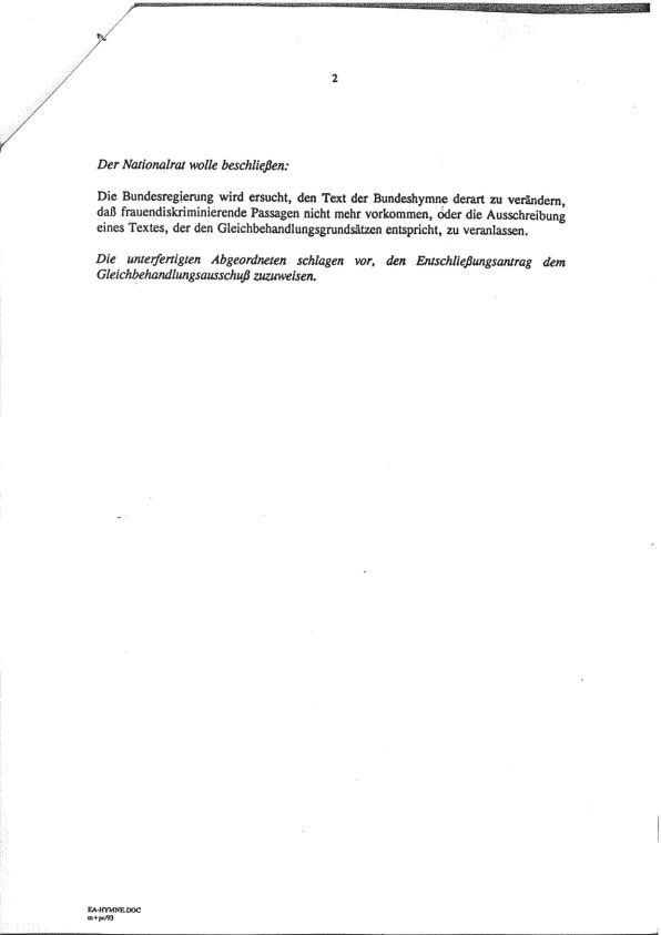 Entschliessungsantrag, Entschließungsantrag, Bundeskanzleramt Österreich, Bundeskanzleramt, Mag. Michael Böhm, Ballhausplatz 2, 1014 Wien